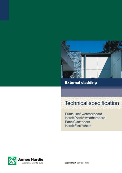 James Hardie JHML112290A External Cladding Technical Specification - cover page