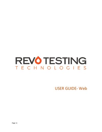 REVO Testing Technology User Guide - cover page