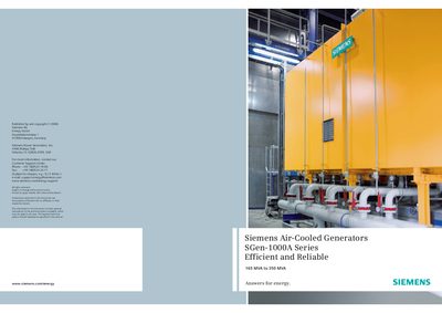 SIEMENS air-cooled generators SGen-1000SA series efficient reliable - cover page