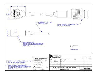 Dytran 3225E Miniature Charge Mode Accelerometer Datasheet - cover page