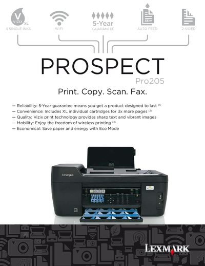 Lexmark Pro205 Product Leaflet