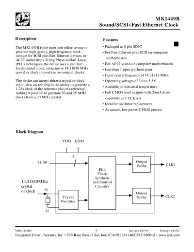 ICS MK1449B handbook - cover page