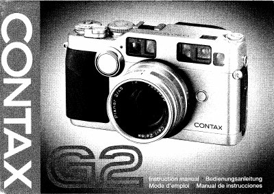 Contax G2 User Manual - cover page