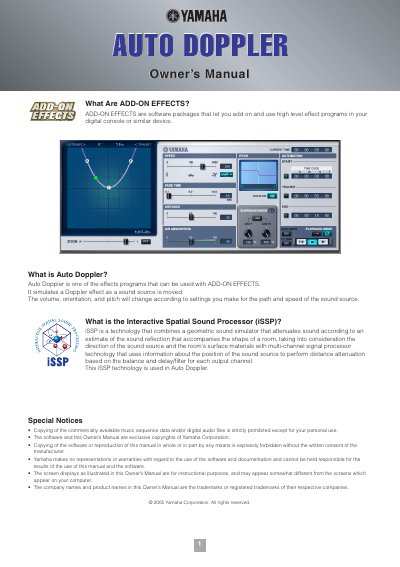 Yamaha a6 Auto Doppler Owner's Manual - cover page