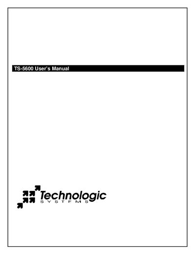 Technologic Systems TS-5600 User Manual - cover page