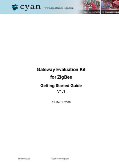 Cyan Technology Gateway Evaluation Kit Getting Started Guide