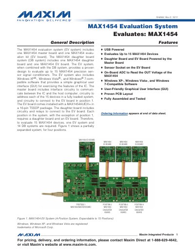 Maxim MAX1454 Evaluation System User Manual