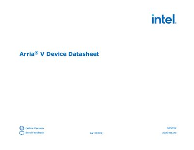Intel Arria V GX/GT/SX/ST/GZ Datasheet - cover page