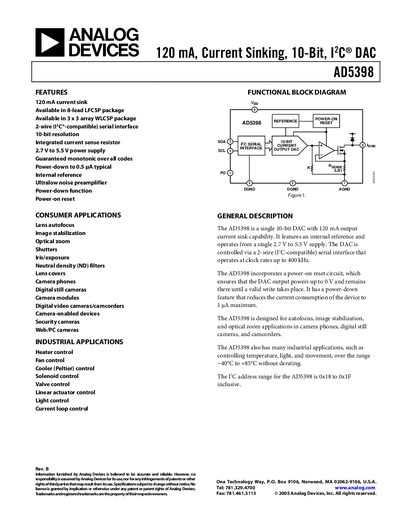 Analog Devices AD5398 Datasheet