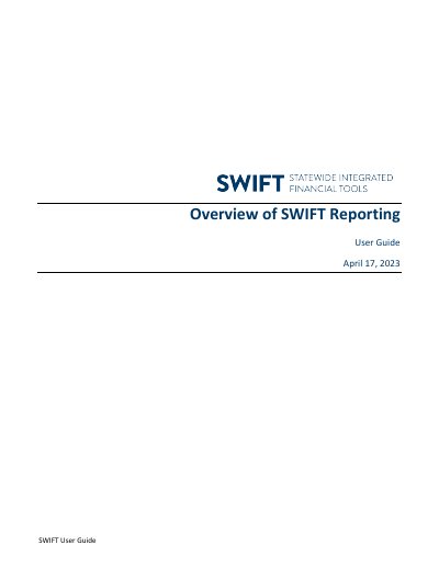 Oracle SWIFT Reporting User Guide