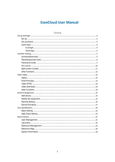 EseeCloud User Manual - cover page