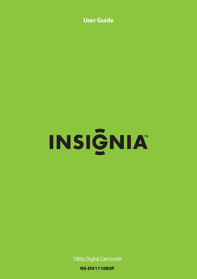 Insignia NS-DV111080F Camcorder User Manual - cover page