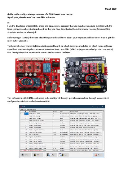 LaserGRBL GRBL Configuration Guide for Laser Markers - cover page