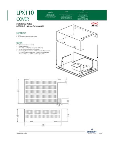 ASTEC LPX110-C Cover Enclosure Kit Installation Guide - cover page