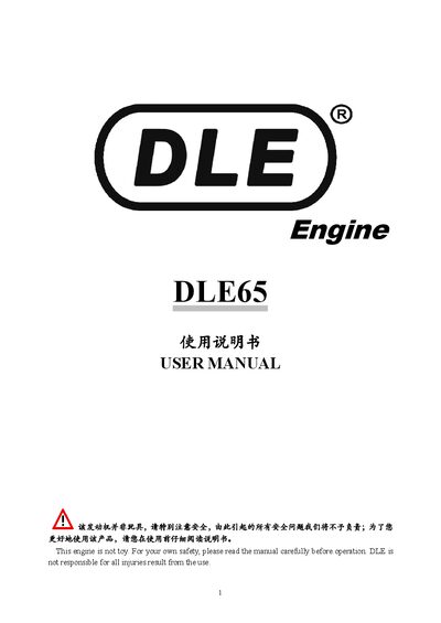DLE DLE65 Engine User Manual