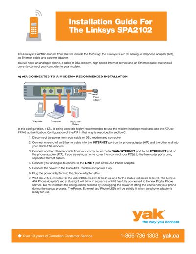 Linksys SPA2102 Installation Guide - cover page