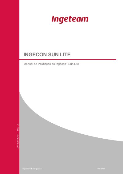 Ingeteam Ingecon Sun Lite AAY2000IKP01 Installation Manual