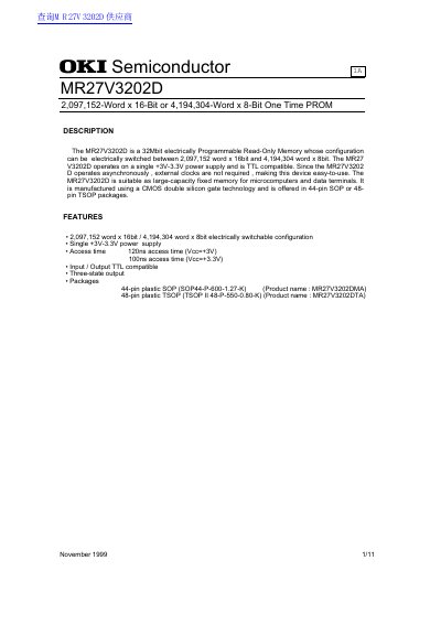 OKI MR27V3202D PROM Datasheet - cover page