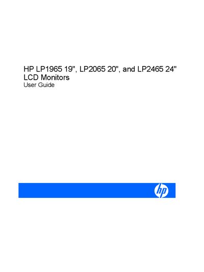 HP LP1965, LP2065, LP2465 LCD Monitors User Manual