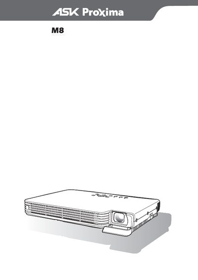 ASK Proxima M8 Projector User Manual - cover page