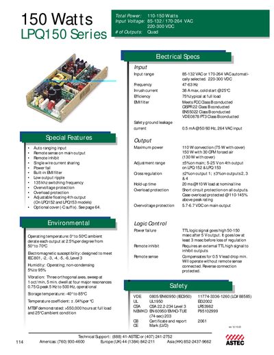 Emerson LPQ150 Series Power Supply User Manual - cover page