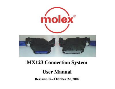Molex MX123 Connection System User Manual - cover page