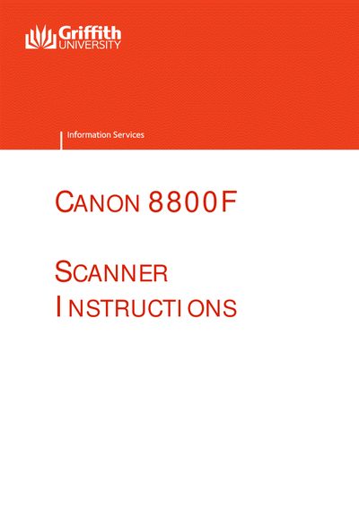 Canon 8800F Scanner User Manual - cover page
