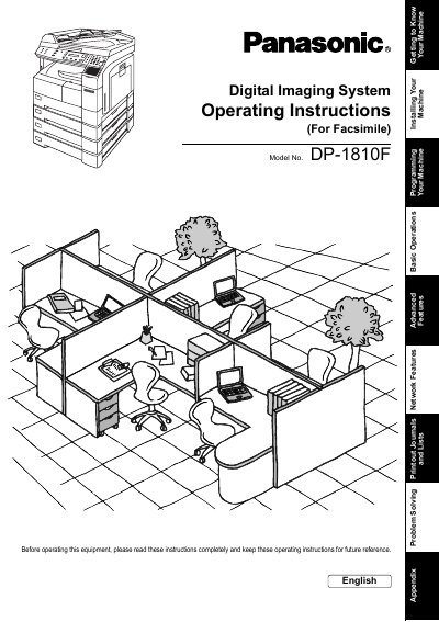 Panasonic DP-1810F Digital Imaging System Operating Instructions - cover page