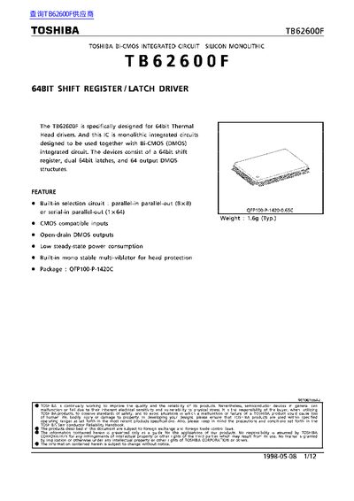 TOSHIBA TB60600F Manual