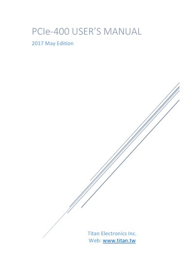 Titan PCIe -400 Serial I/O Card User Manual - cover page