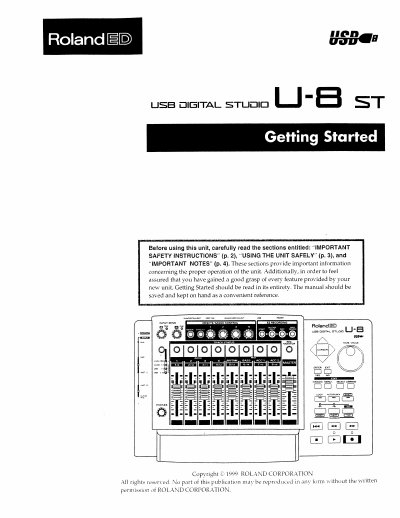 RolandED U-8 ST user manual - cover page