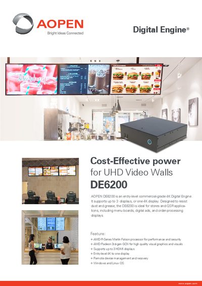 AOPEN DE6200 Digital Engine Product Leaflet - cover page