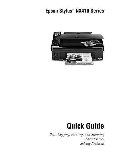 Epson Stylus NX410 Series Quick Guide - cover page