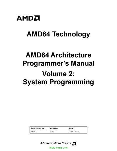 AMD AMD64 Technology System Programming Manual - cover page