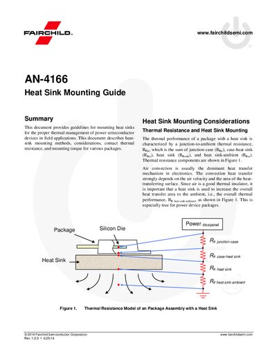 Fairchild Heat Sink Mounting Guide - cover page