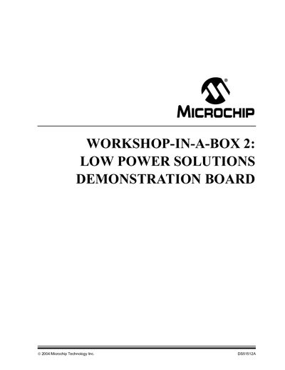 Microchip Workshop-in-a-Box 2 Low Power Solutions Demonstration Board User Guide - cover page