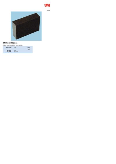 3M 3M Standard Sponge Coated on all four faces. Semi-flexible. Manual - cover page