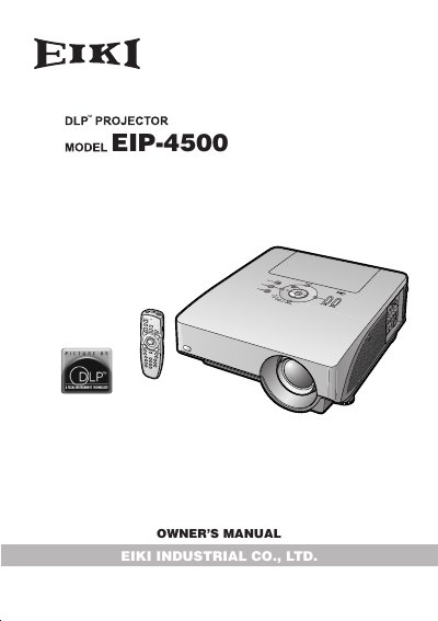 EIKI EIP-4500 DLP Projector Owner's Manual - cover page