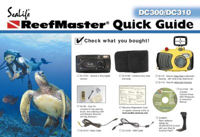 SeaLife DC300/DC310 Digital Camera Quick Guide - cover page