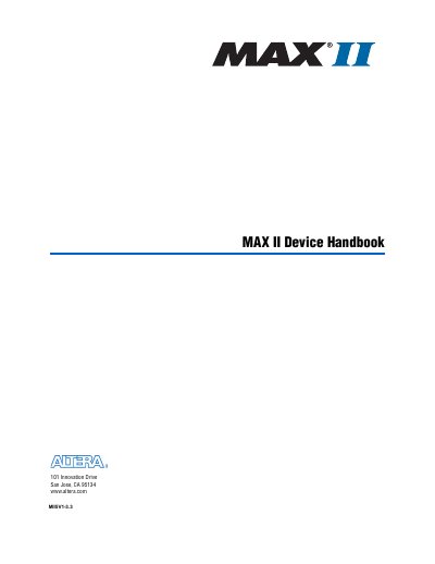 Altera MAX II Device Handbook - cover page