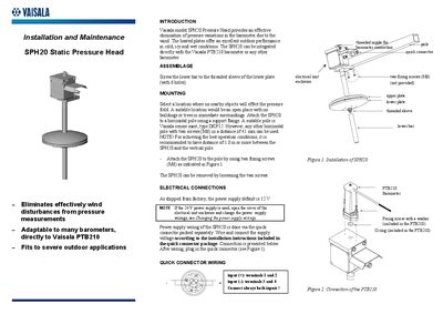 Vaisala SPH20 User Guide - cover page