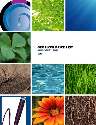 Geoflow Wastewater Products 2013 Price List - cover page