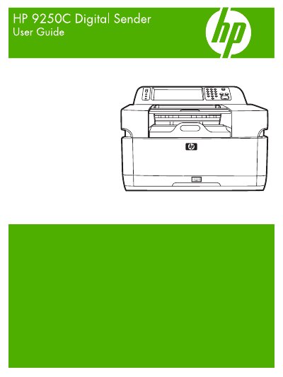 HP 9250C Digital Sender User Guide - cover page