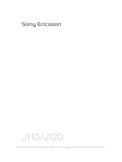 Sony Ericsson J110/J120 User Manual