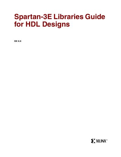 Xilinx Spartan-3E Libraries Guide for HDL Designs - cover page