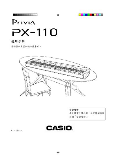 Casio PX-110 Electronic Organ User Manual - cover page