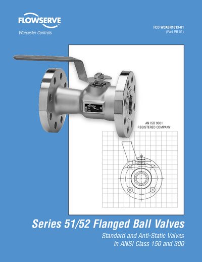 Worcester Controls Series 51/52 Flanged Ball Valves Product Leaflet - cover page