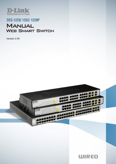 D-Link DES-1228/1228P/1252 Web Smart Switch User Manual - cover page