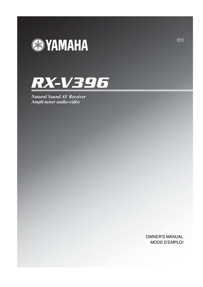 Yamaha RX-V396 Owner's Manual