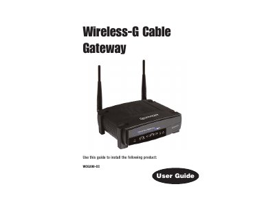 Linksys WCG200-CC Wireless-G Cable Gateway User Guide - cover page